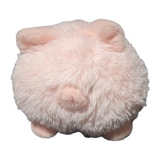 Pink Fluffy Pig Plush 14" x 11.5"