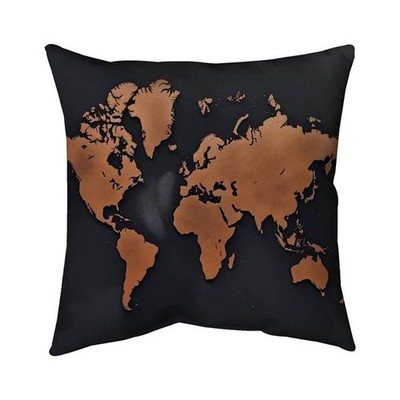 Begin Home Decor 5542-1818-BL7 18 x 18 in. Rusted Map - Blueprints Bedroom Ou...