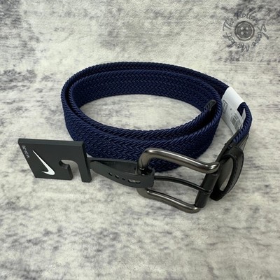 NWT Nike Men's Stretch Woven Belt Navy Blue Size Medium MSRP $42