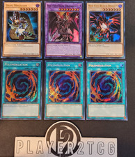 Yugioh  Red-Eyes Dark Dragoon, Dark Magician, Red-Eyes Black Dragon  3x Poly