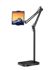 BluuSuuk Tablet Floor Stand with 11lb Stable Base - Adjustable Height Black