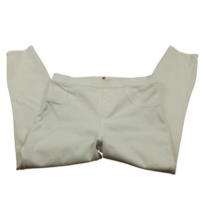 SPANX White Ponte Knit Skinny Pants Elastic Waist Women's L G