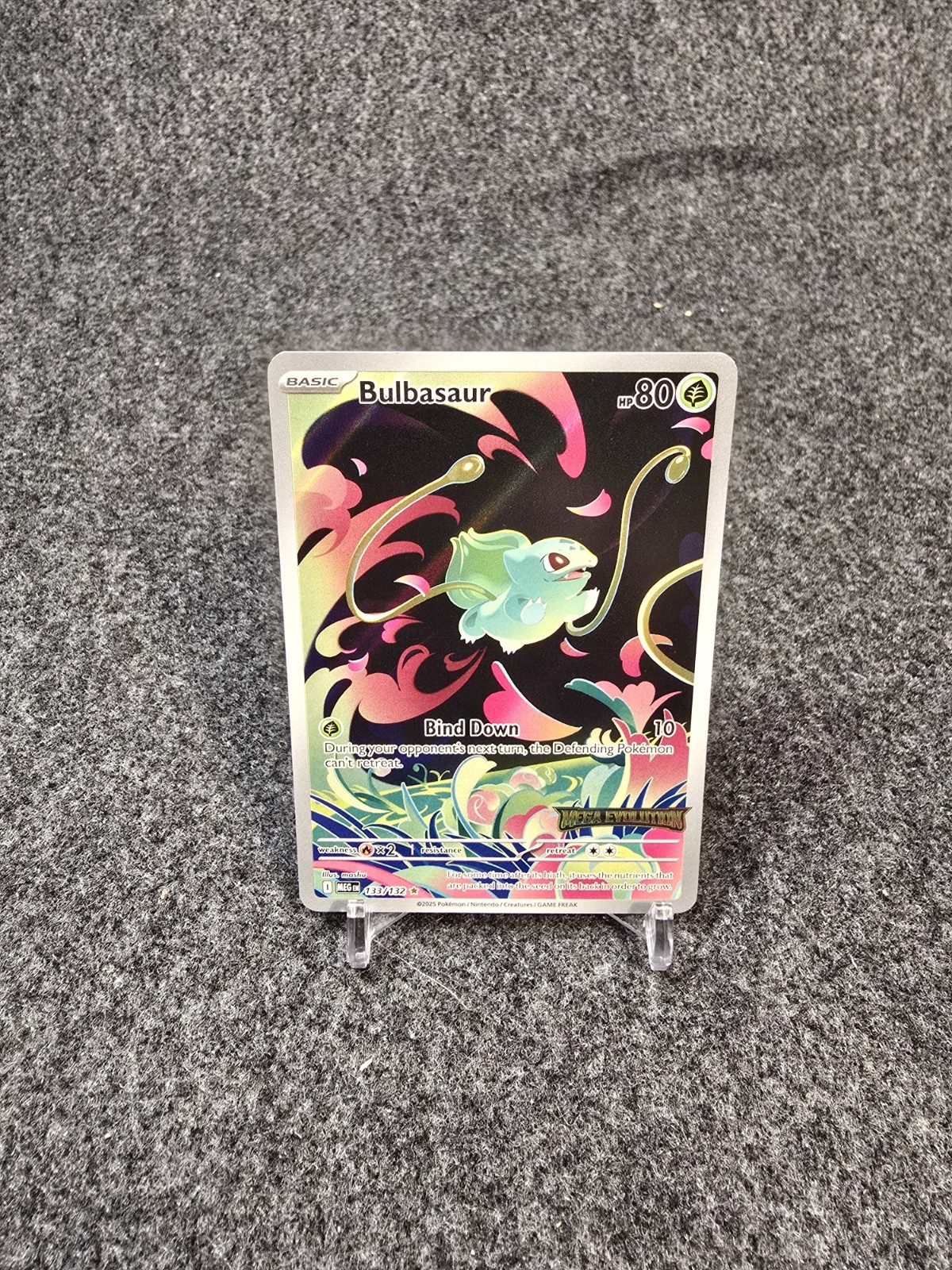 Pokemon TCG Bulbasaur 133/132 ME01 Mega Evolution Illustration Rare LP Condition