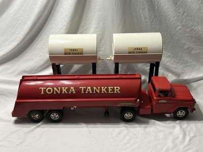 VINTAGE TONKA TANKER TRUCK B-215 B215  BULK STORAGE TANKS 1 & 2 In Original Cond