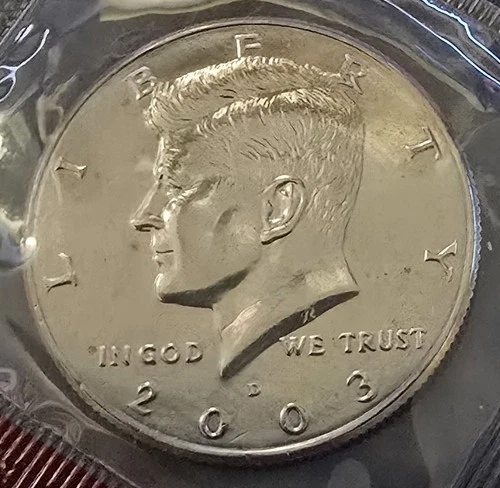 2003-D Kennedy Half Dollar Uncirculated in original cello mint holder  C75