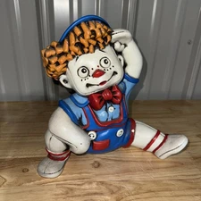 Vintage Handpainted Byron Mold Raggedy Andy Ceramic Figure 1970 USA 7" H x 8" W