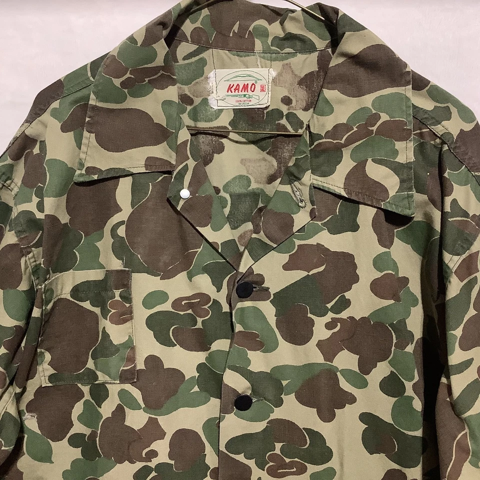 VTG 60s KAMO Frog Skin Duck Camo Hunting Jacket Button Field Shirt Chore USA XL - Image 3 of 4