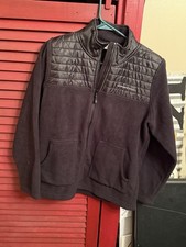 Vineyard Vines Black Sea View Quilted Sherpa Jacket Full Zip Fleece Women  s Sz M