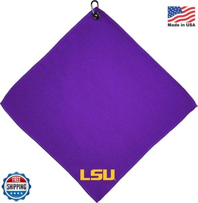 Team Golf NCAA LSU Tigers Microfiber Golf Towel 15x15 Multi Color