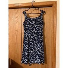 Chaps Navy Blue Floral Dress
