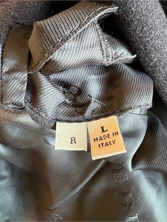 Men's Burberry Wool Cashmere Blend Peacoat Winter Jacket Minimalist Black Large - product detail image 8