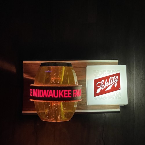 Schlitz Beer Rotating Motion Disco Barrel Lighted Bar Light Sign Wall Sconce