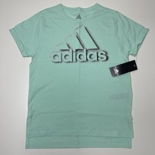 NEW Girl's Adidas Short-Sleeve Graphic T-Shirt Mint Green Size 10/12 