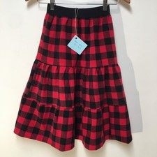 Skirt Flannel Girls 6/7 Maxi Red Buffalo Plaid Ruffle Tier Mom and Pop's Kids