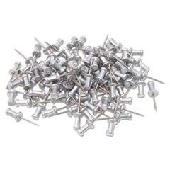 Push Pins, Steel Aluminum Head Push Pins - Sharp Steel Point - Silver, 3/8  L...