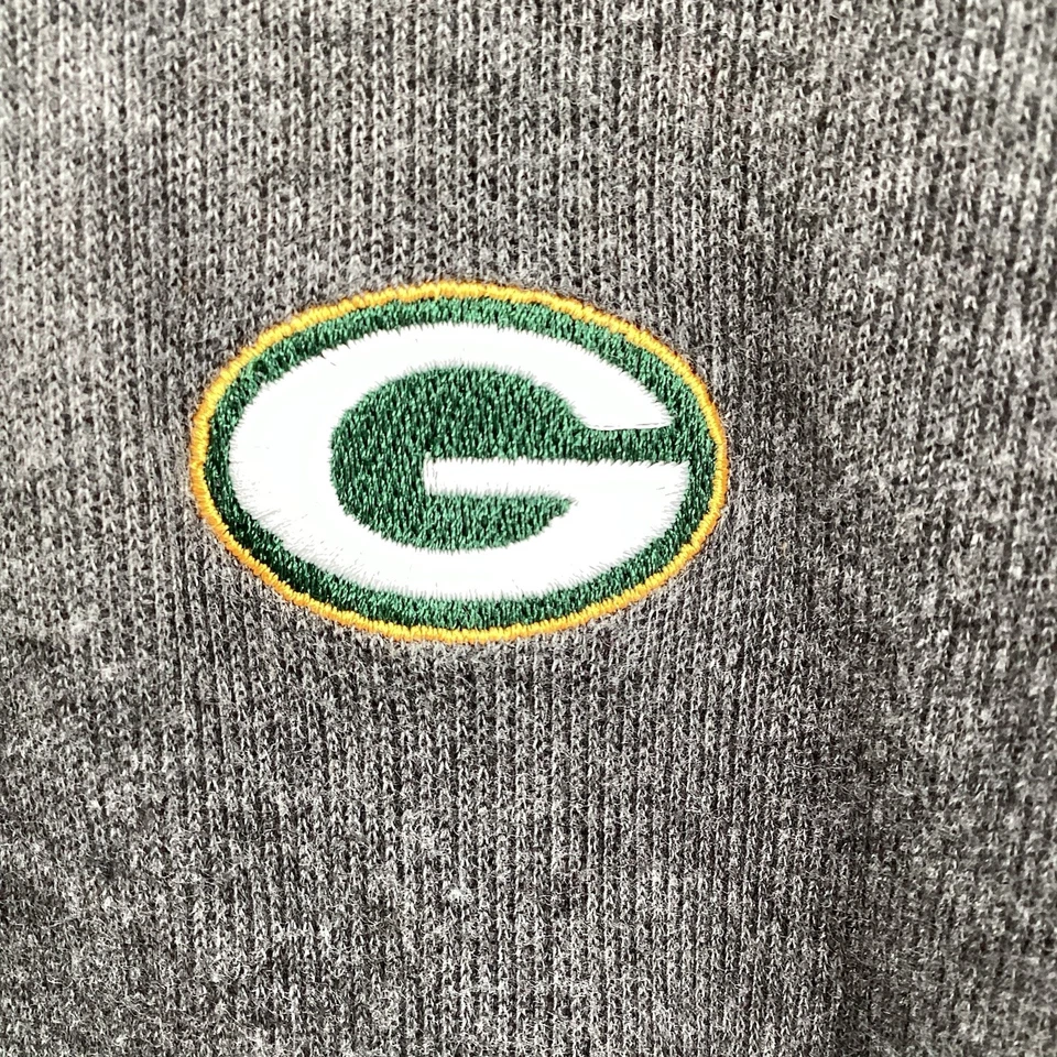 Mens Cutter And Buck 100% Cotton Green Bay Packers 1/2 Zip Sweater - Gray- Lg - Image 3 of 4