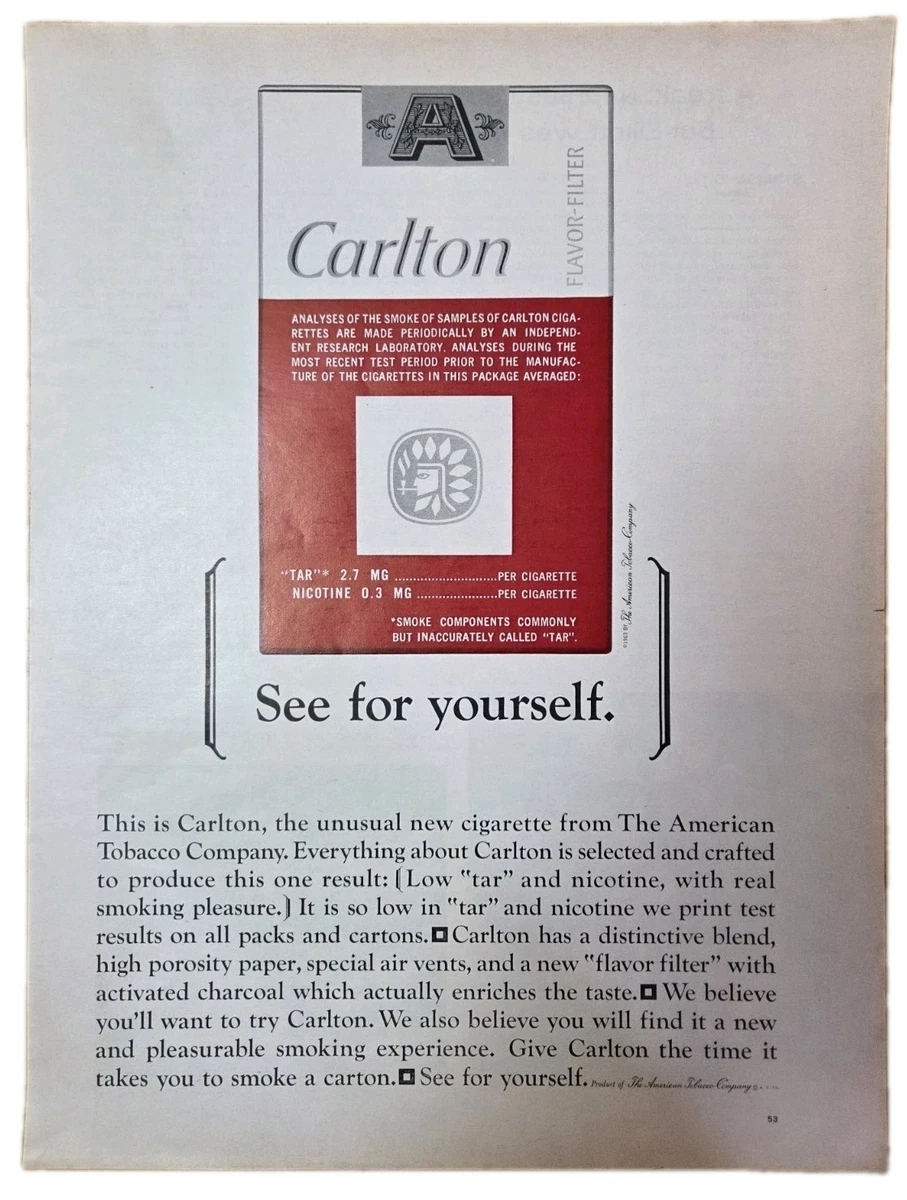 carlton tobacco Carlton Collectible Tobacco Cigarettes for sale