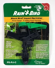 Rain Bird Sprinkler P5-PJ-C Black Bird Impact Sprinkler Adjustable Stream New OS