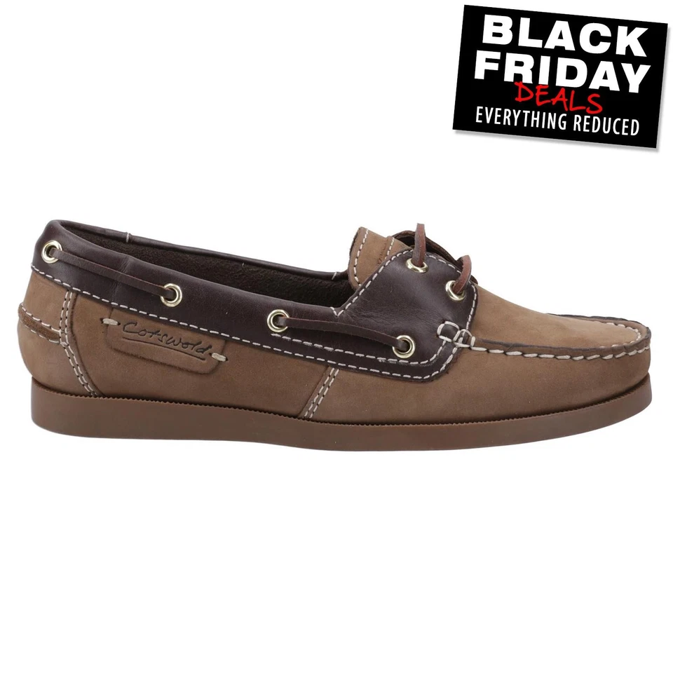 Cotswold Waterlane Memory Foam Womens Classic Fashion Boat Shoes Brown