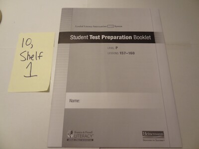 Fountas and Pinnell LLI Red System Level P Student Test Preparation Booklet