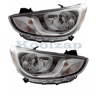For 12 13 14 Accent Front Halogen Headlight Headlamp Head Light w/Bulb SET PAIR