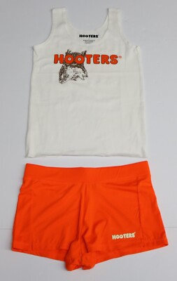 NEW HOOTERS SEXY WAITRESS ORANGE GIRLS S SMALL UNIFORM OUTFIT