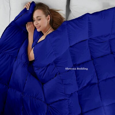 Lovely Down Alternative Comforter & Bedding Sets Royal Blue Solid Choose Item