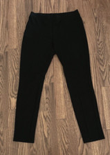 LOFT Ann Taylor Size S Black Seamed Leggings Stretch Pull On Elastic Waist Pants