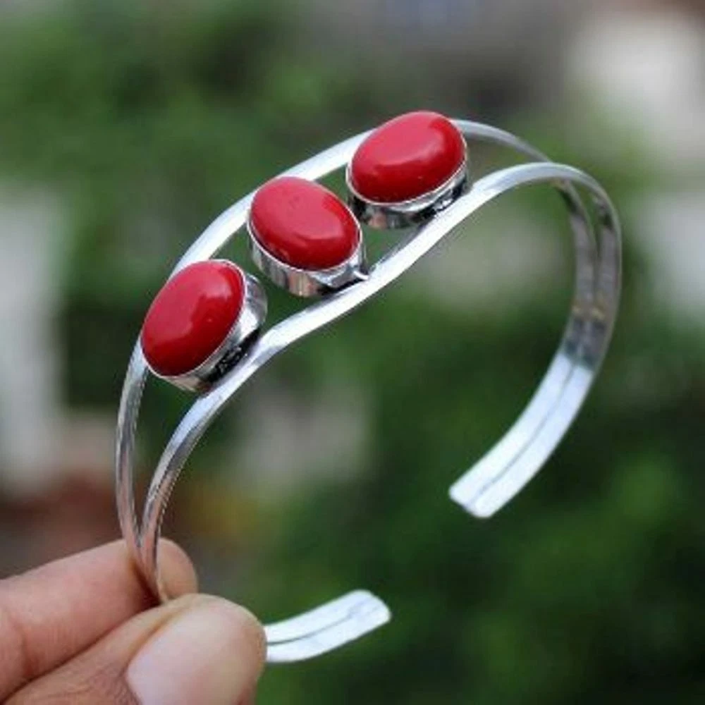 Sterling silver cheap coral bracelet