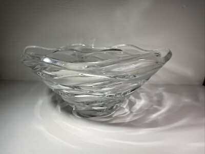 Cristal D Arques JG Durand Crescendo Large Wavy Crystal Centerpiece Bowl 11-3/4''