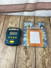 Radica POCKET BLACKJACK 21 Travel Handheld Electronic Game 1997 Dark Green Works