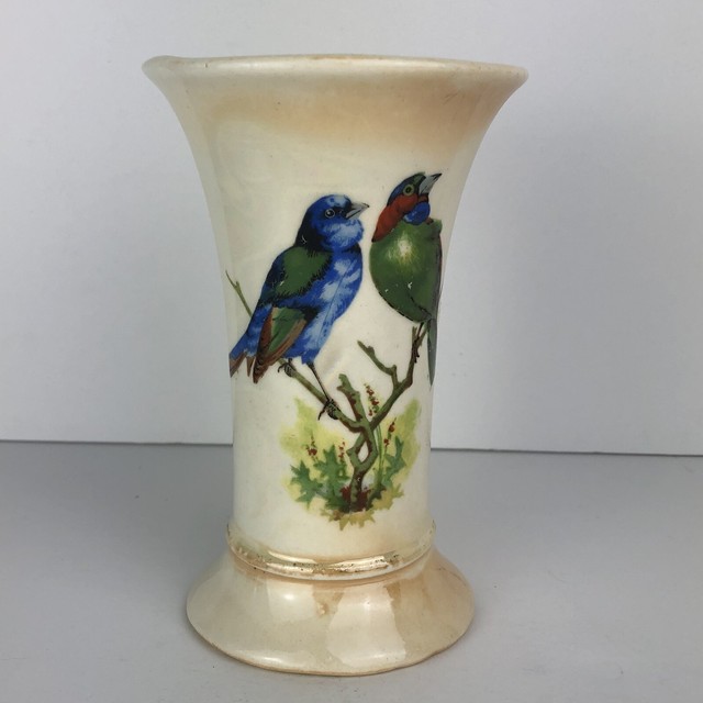 Vintage Made in CzechSlovakia Bud Vase w/Hand painted birds