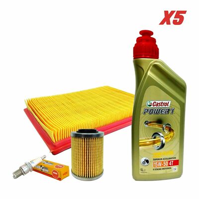 Inspektionskit Öl Castrol 15W50 Ölfilter Luft Kerzen Aprilia ETV Capo Nord 1000