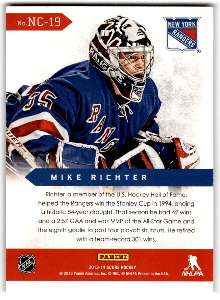 Mike Richter 2013-14 Score Netcam #NC-19 New York Rangers - Image 2 of 2