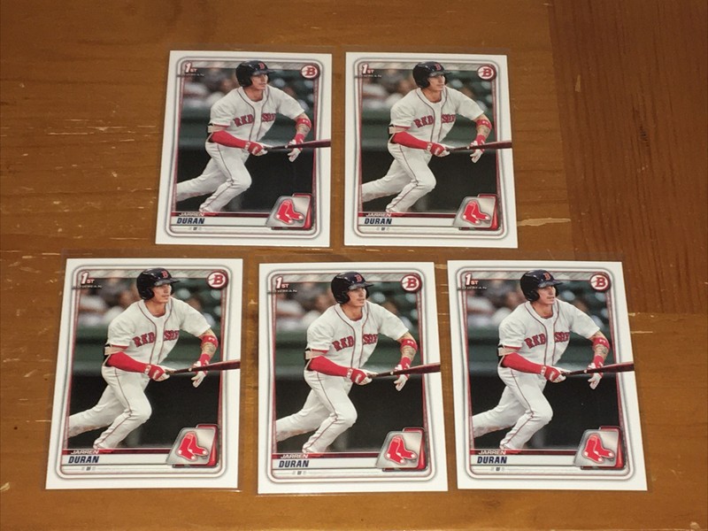 2020 Bowman Chrome Topps Bobby Dalbec Jarren Duran 1st Boston Red Sox Mass Lot