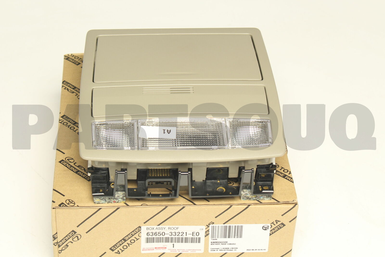 6365033221E0 Genuine Toyota BOX ASSY, ROOF CONSOLE 63650-33221-E0