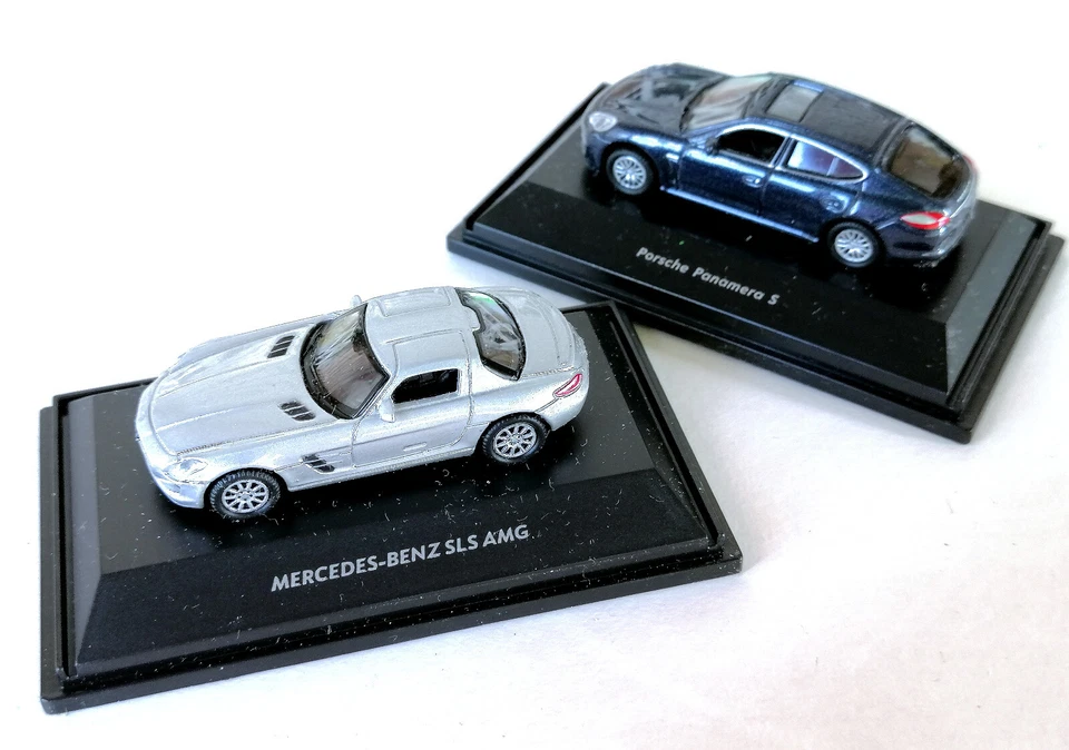 Welly NEX H0 / 1:87 ● Porsche Panamera + Mercedes SLS ● Diecast metal cars SET - Imagen 4 de 4