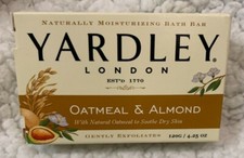 Yardley Oatmeal and Almond Bar Soap, 4.25 Ounce Naturally,Gently Exfoliates New 