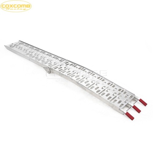 227mm Wide Track Folding Aluminium Motorcycle/Bike/ATV/Quad Loading Ramp Silver - Picture 4 of 8