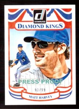 2014 DONRUSS #218 MATT HARVEY DIAMOND KINGS GOLD PRESS PROOF #93/99