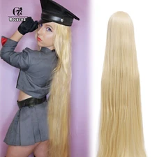 150CM Straight Blonde Wig Cosplay Party Wig Fashion Hair Wig