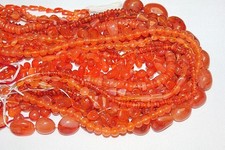 Three 3 -14 to 15" Strands Natural Gemstone-Carnelian Beads wide range