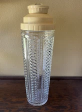 Medco Skyscraper Glass Cocktail Shaker Beige Recipe Cap Vintage 1930s Art Deco