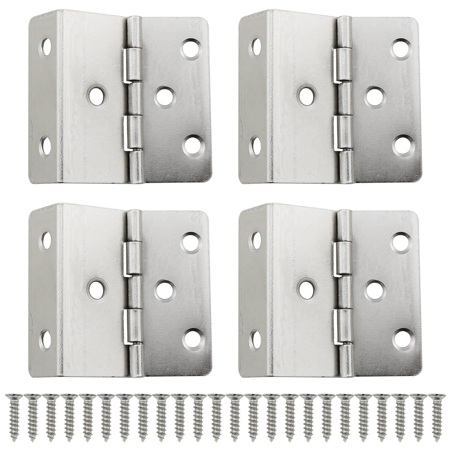 4PCS Vintage Silver Tri-Fold Decorative Hinges 43MM for Crafting and DIY Projects