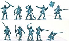 25 Marx Recast Civil War Confederate Infantry - 54mm - in meallic blue color