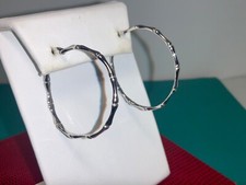 🌸 Damen 925 Sterling Silber Bambus Creolen 🌸