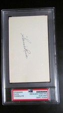Sam Rice signed Index Card PSA Certified Encapsulated