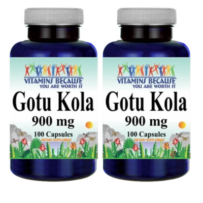 Gotu Kola 900mg 2X100 Capsules Centella Asiatica Aerial
