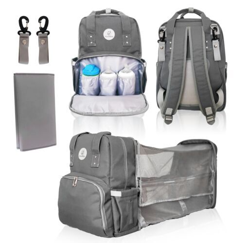 MoonBaby Backpack Diaper Bag Foldable Changing station Portable Crib Bassinet