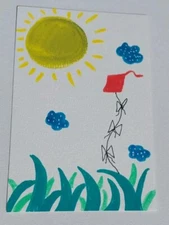 Sunshine Whimsical Landscape Art 4x6 Painting Home Decor Original Gat Paintings